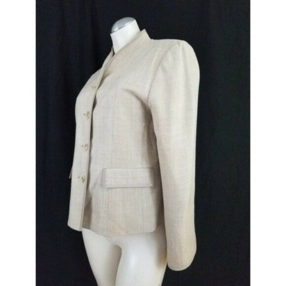 Pendleton Size 10P Tan Beige Blazer Wool Silk - Picture 3 of 7